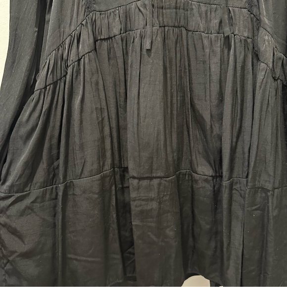 Mustard Seed Babydoll Shift Dress Black Womens Size Small Tiered Office Career - Picture 6 of 11